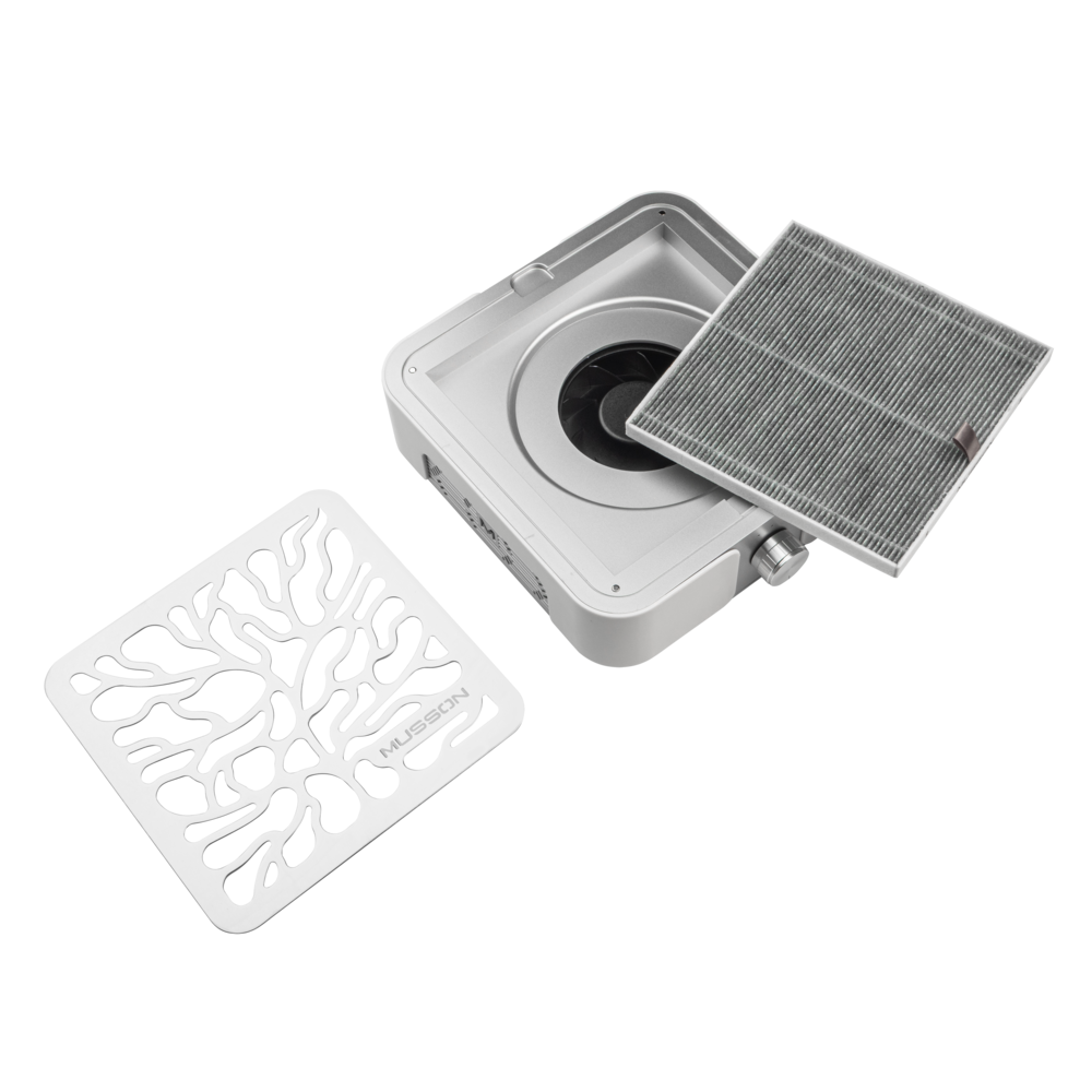 Витяжка MUSSON X3 SILVER з вугільним НЕРА-фільтром 72W для манікюру та педикюру